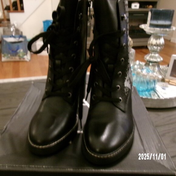 NEW PERSONALIZED Naturalizer Womens Callie Power Lace Up Ankle Boots Black 8.5 M - Picture 6 of 7